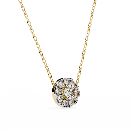 0.240ct Round Cut Lab Grown Diamond Halo Necklace