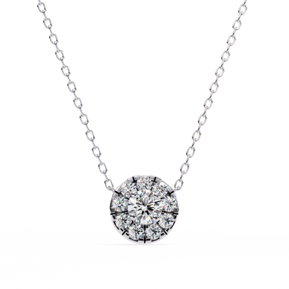 0.240ct Round Cut Lab Grown Diamond Halo Necklace