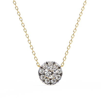 0.240ct Round Cut Lab Grown Diamond Halo Necklace