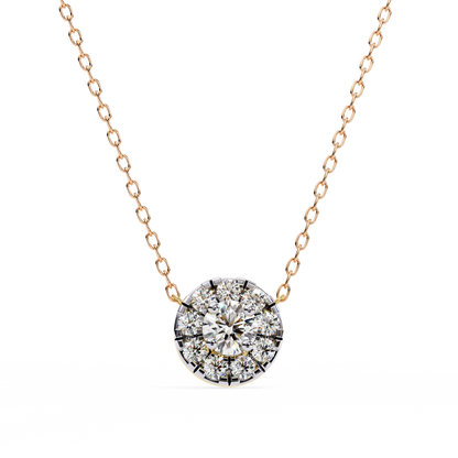 0.240ct Round Cut Lab Grown Diamond Halo Necklace