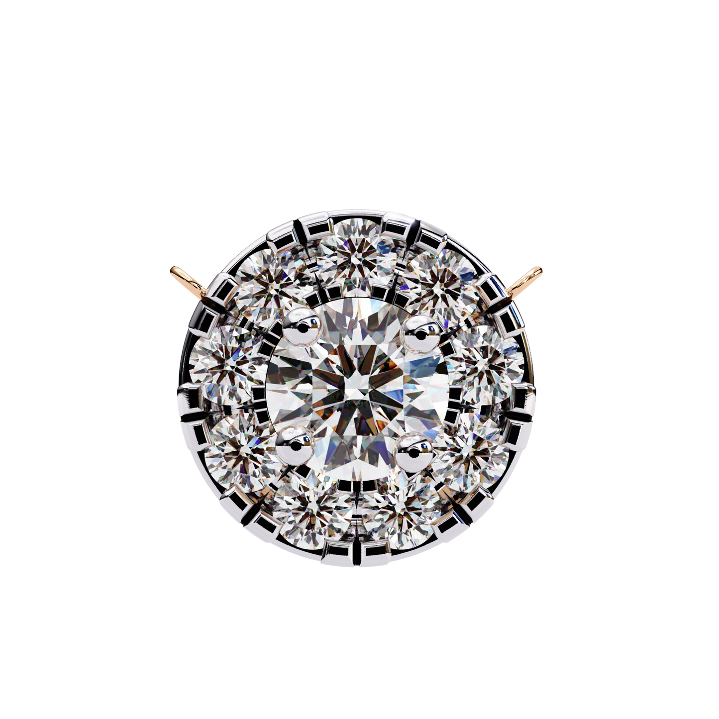 0.240ct Round Cut Lab Grown Diamond Halo Necklace
