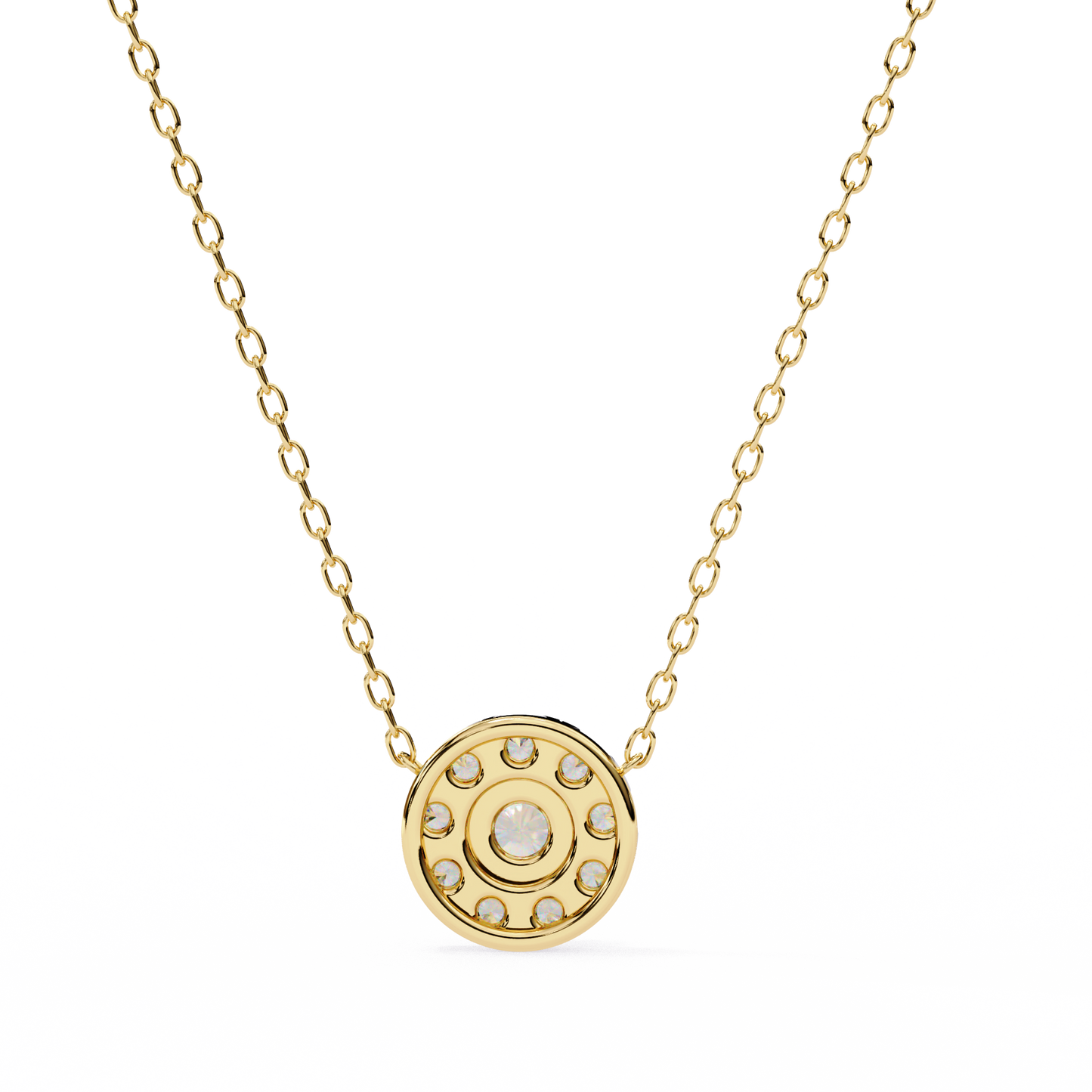 0.240ct Round Cut Lab Grown Diamond Halo Necklace