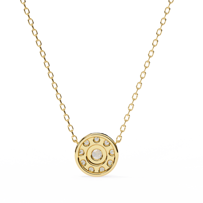 0.240ct Round Cut Lab Grown Diamond Halo Necklace