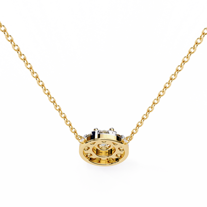 0.240ct Round Cut Lab Grown Diamond Halo Necklace