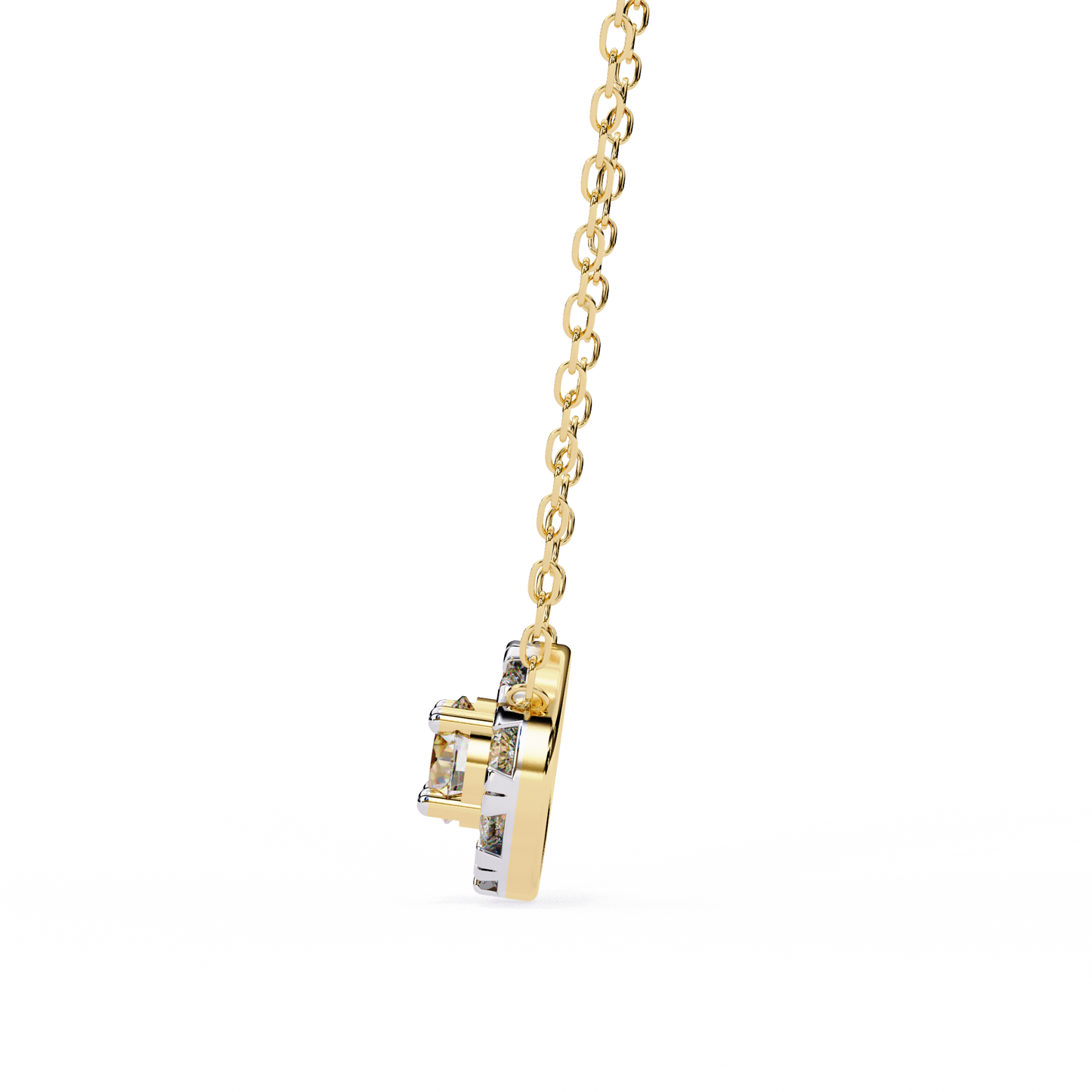 0.240ct Round Cut Lab Grown Diamond Halo Necklace