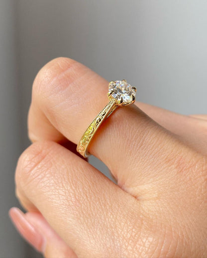 gold Moissanite Ring