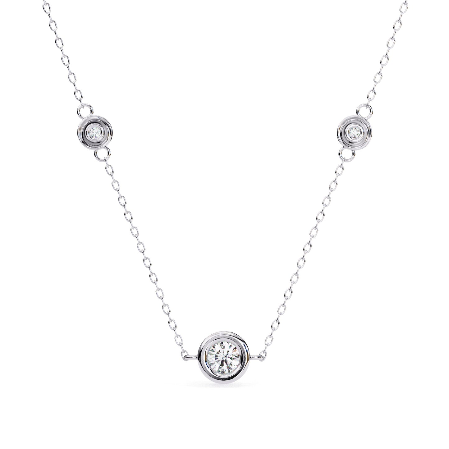 0.069Ct Lab Grown Diamond Station Necklace