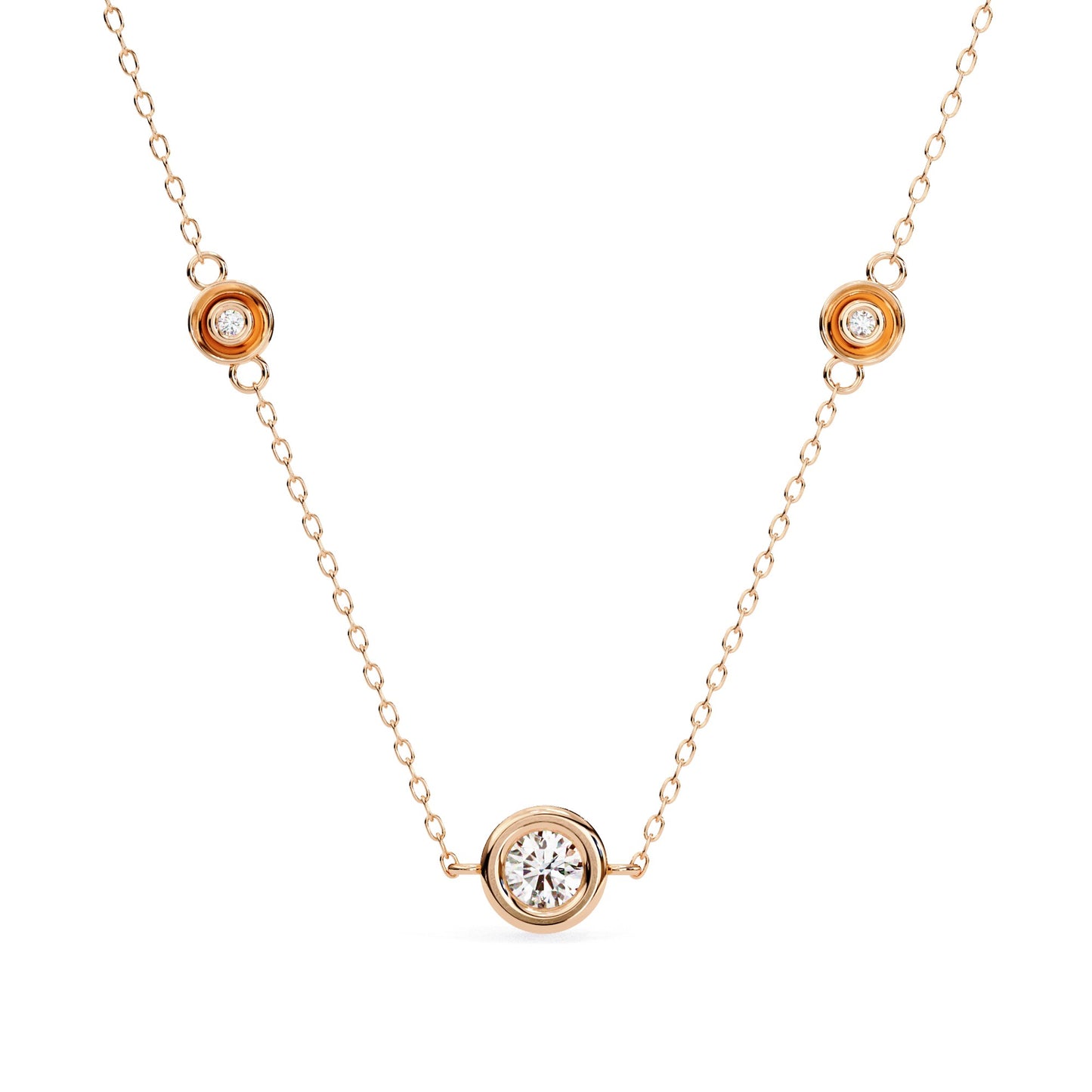 diamond station necklace lab grown​

