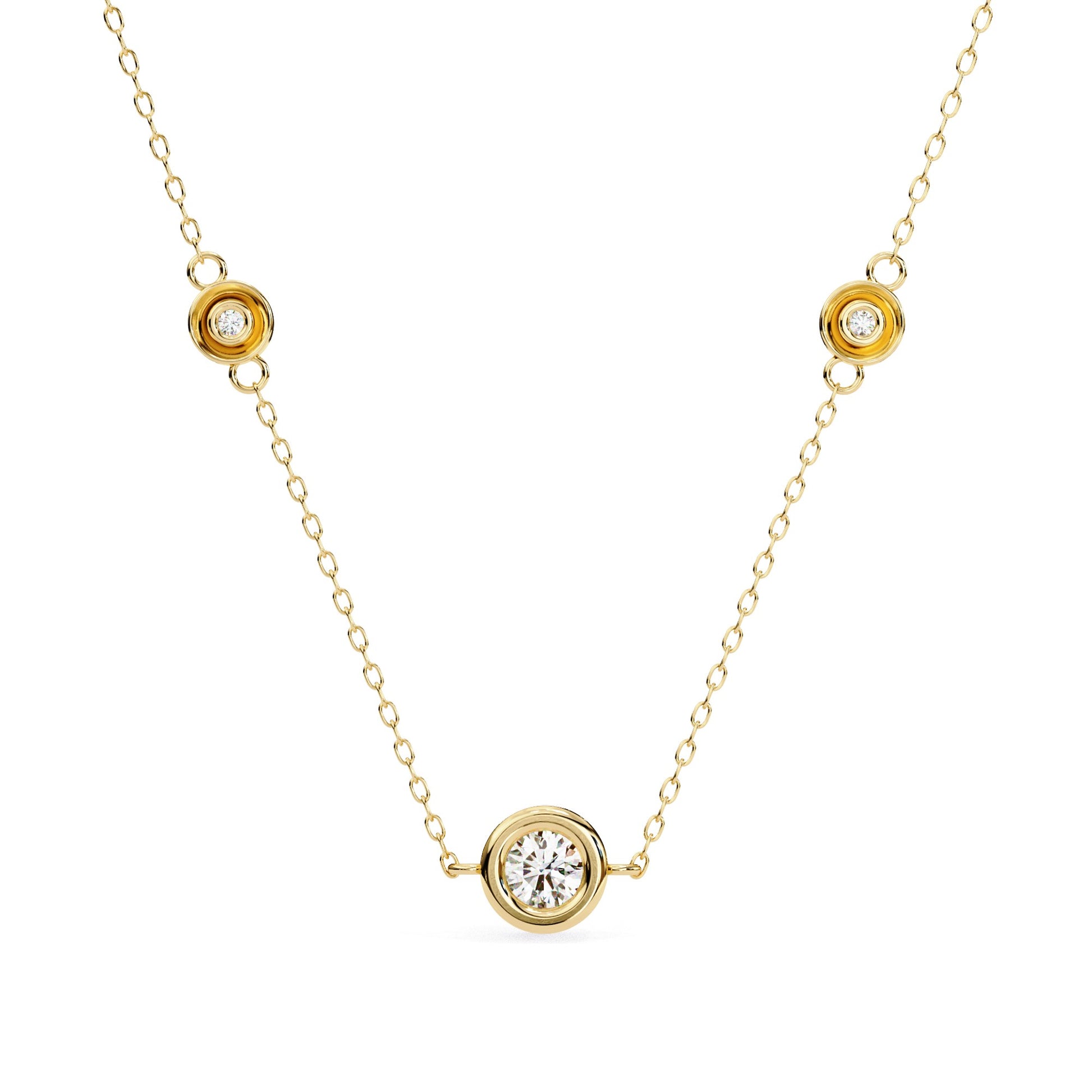 lab grown diamond station necklace​

