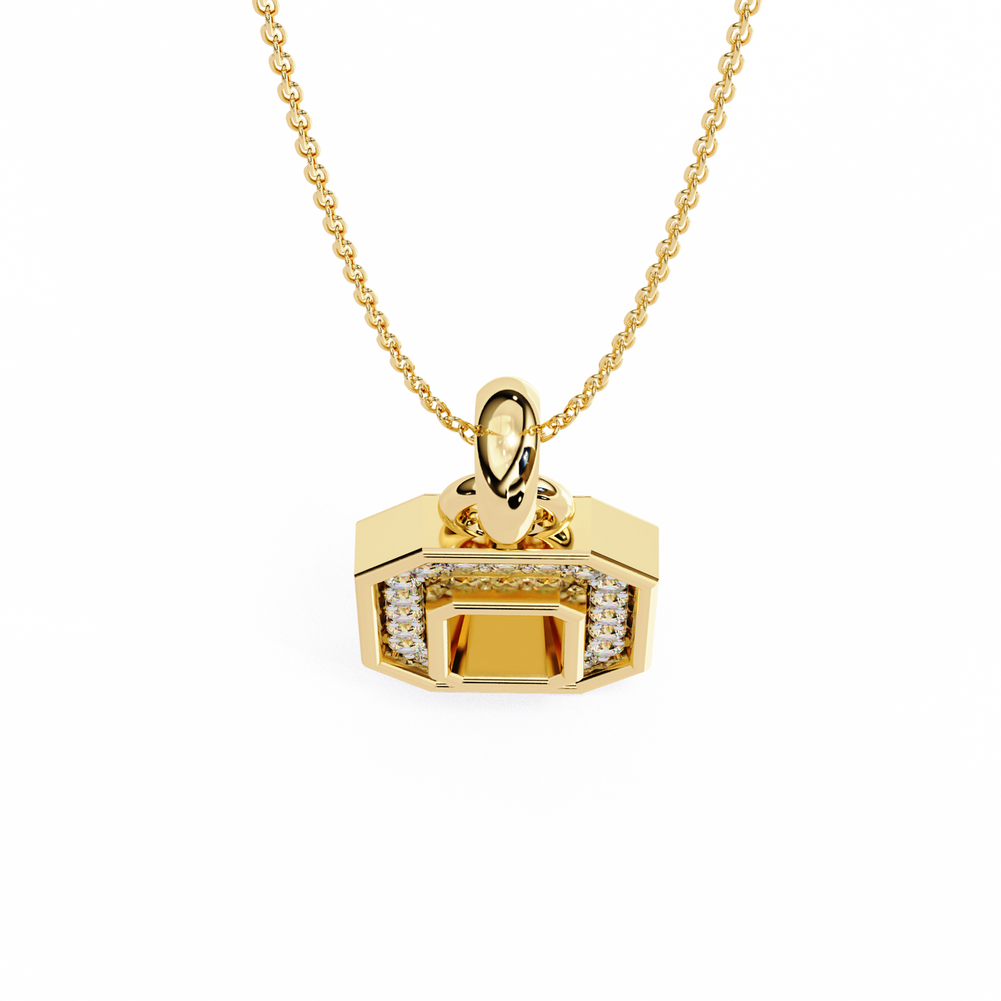 0.160CT Octagon Lab Grown Diamond Pendant Necklace