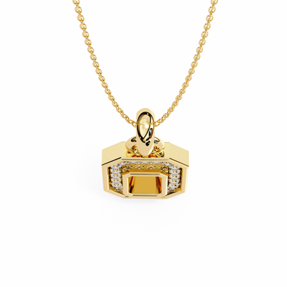 0.160CT Octagon Lab Grown Diamond Pendant Necklace