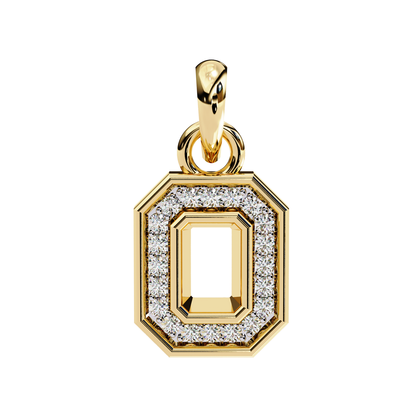 0.160CT Octagon Lab Grown Diamond Pendant Necklace