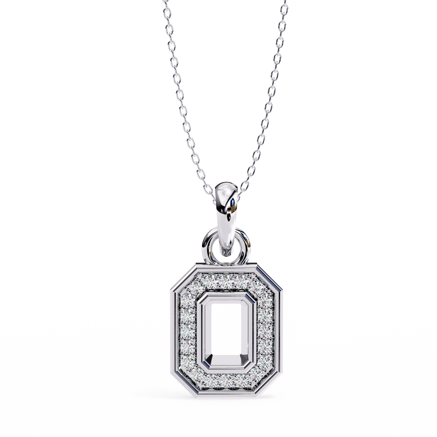 0.160CT Octagon Lab Grown Diamond Pendant Necklace
