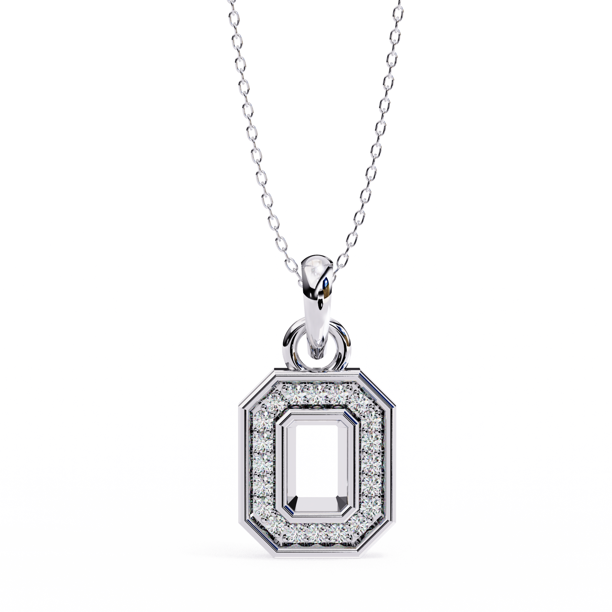 0.160CT Octagon Lab Grown Diamond Pendant Necklace – Amavida Jewelry