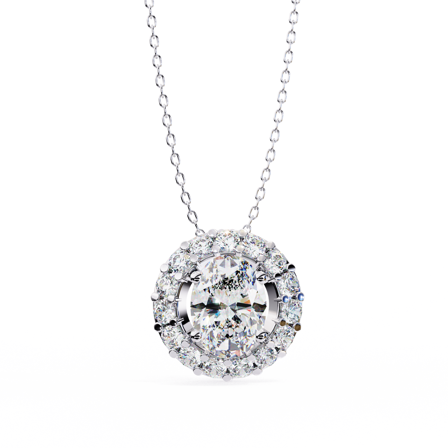 halo pendant necklace oval​


