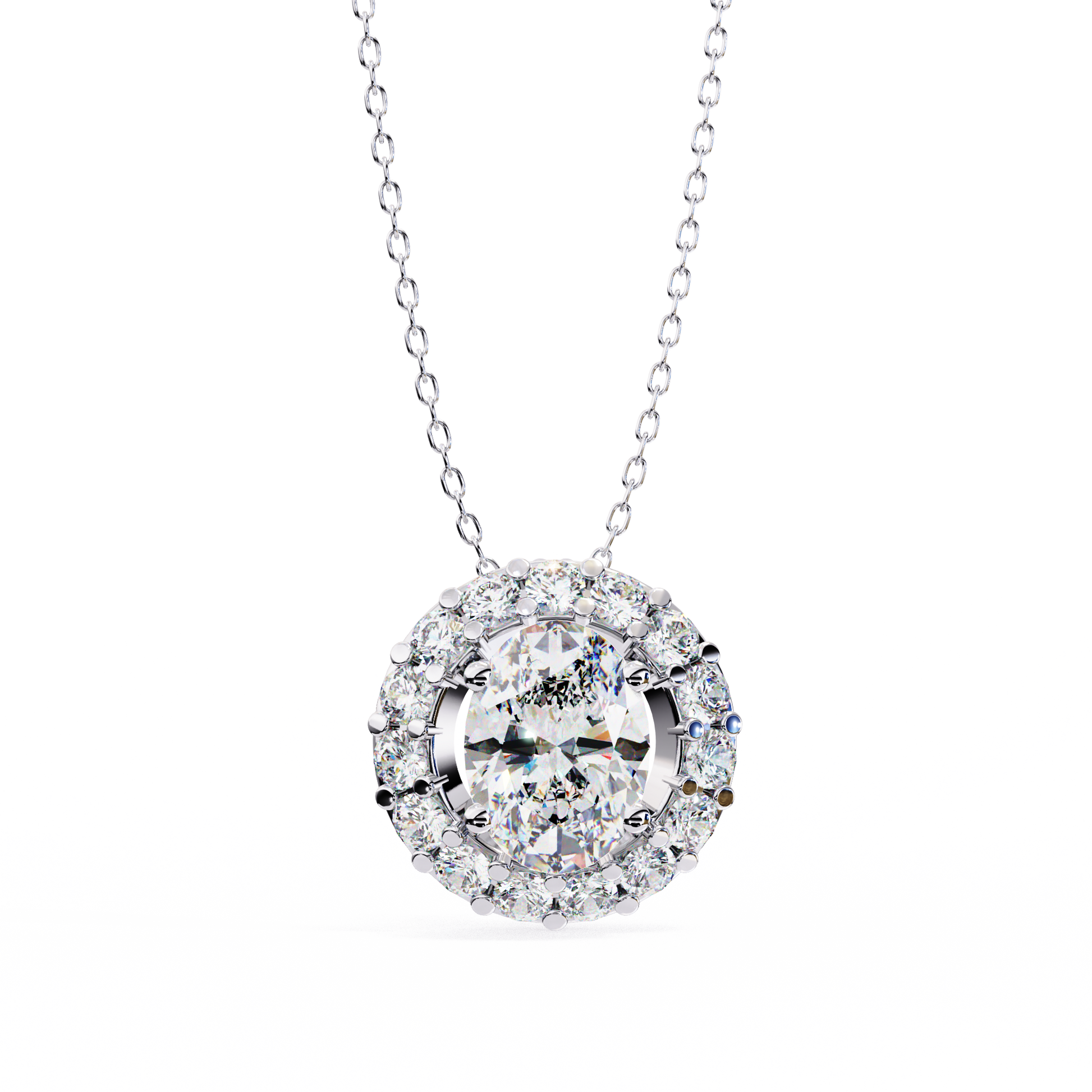 halo pendant necklace oval​

