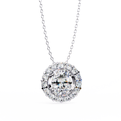 halo pendant necklace oval​

