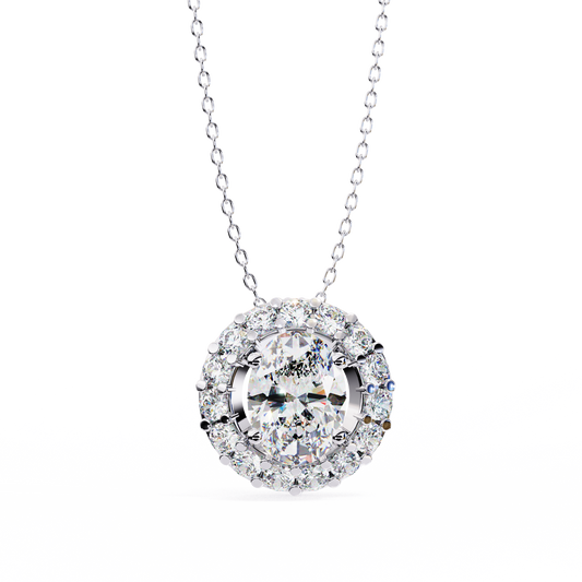halo pendant necklace oval​

