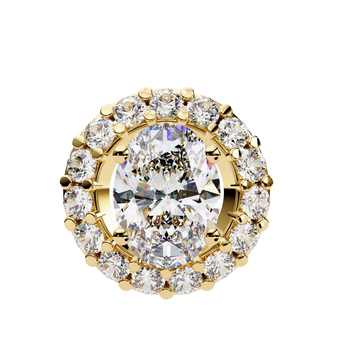 oval halo diamond necklace​

