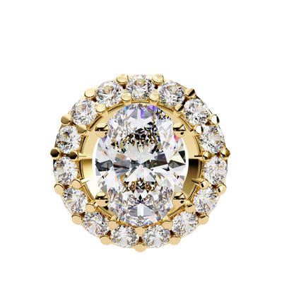 oval halo diamond necklace​

