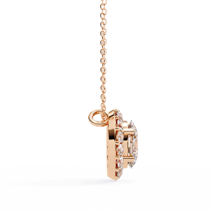 oval halo pendant necklace​

