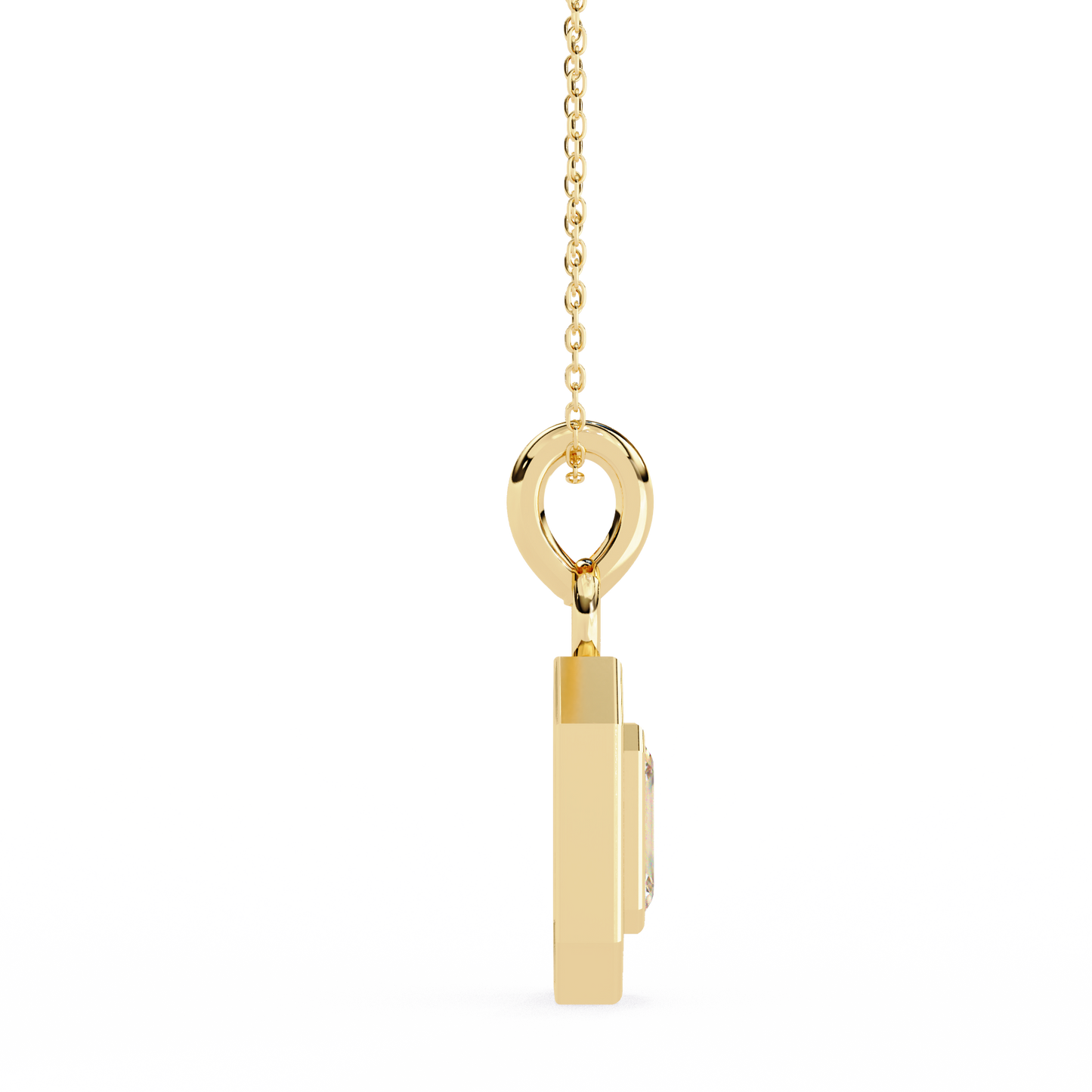 0.970CT Emerald Halo Lab Diamond Pendant Necklace