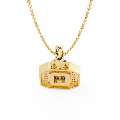 0.970CT Emerald Halo Lab Diamond Pendant Necklace