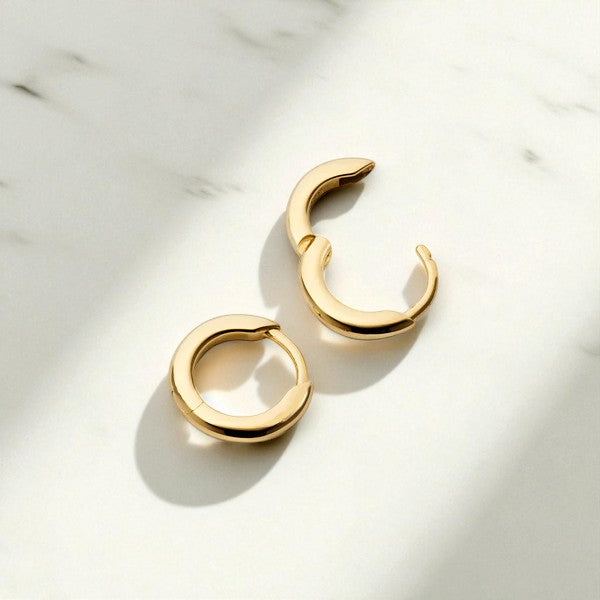 Classic Gold Tube Huggie Hoops • 14k Gold Hoops