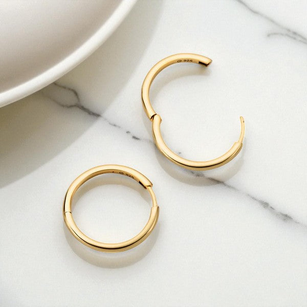 Bold Tube Large Hoop Earrings • 14K Gold Classic Round Hoops