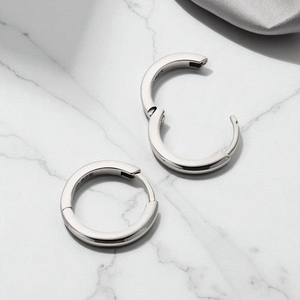 Tube Medium Gold Hoop Earrings • Classic Solid 14K Gold Hoops