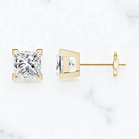 1/5ct Princess Cut Lab Grown Diamond Stud Earrings
