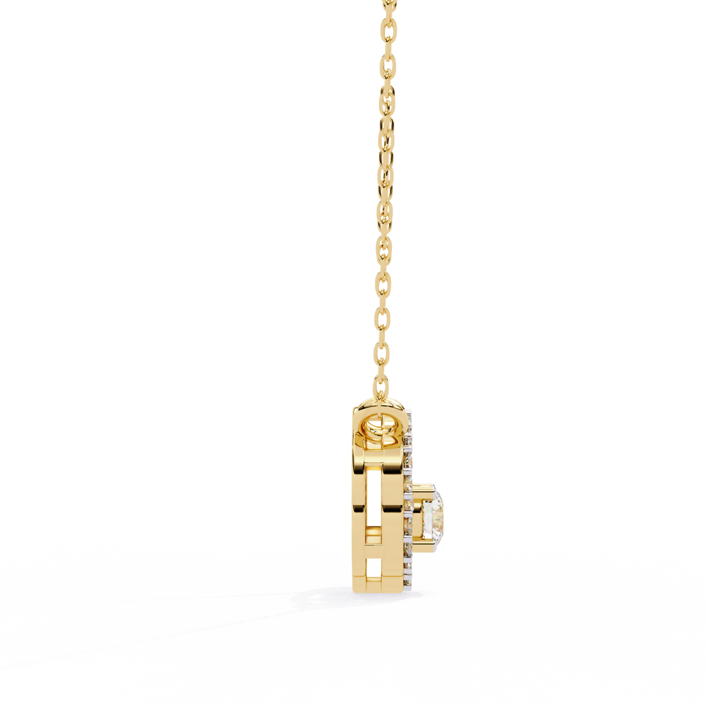 0.30CT Floral Lab Grown Diamond Pendant Necklace in Gold