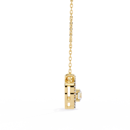 0.30CT Floral Lab Grown Diamond Pendant Necklace in Gold