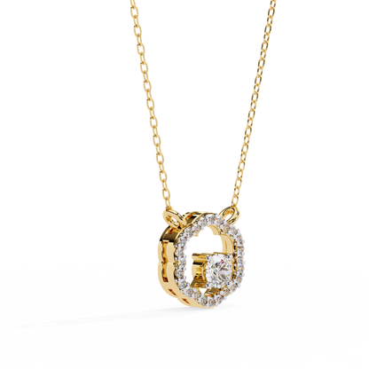 0.30CT Floral Lab Grown Diamond Pendant Necklace in Gold