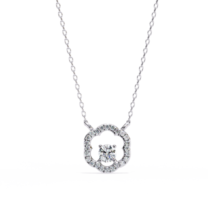 0.30CT Floral Lab Grown Diamond Pendant Necklace in Gold