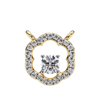 0.30CT Floral Lab Grown Diamond Pendant Necklace in Gold