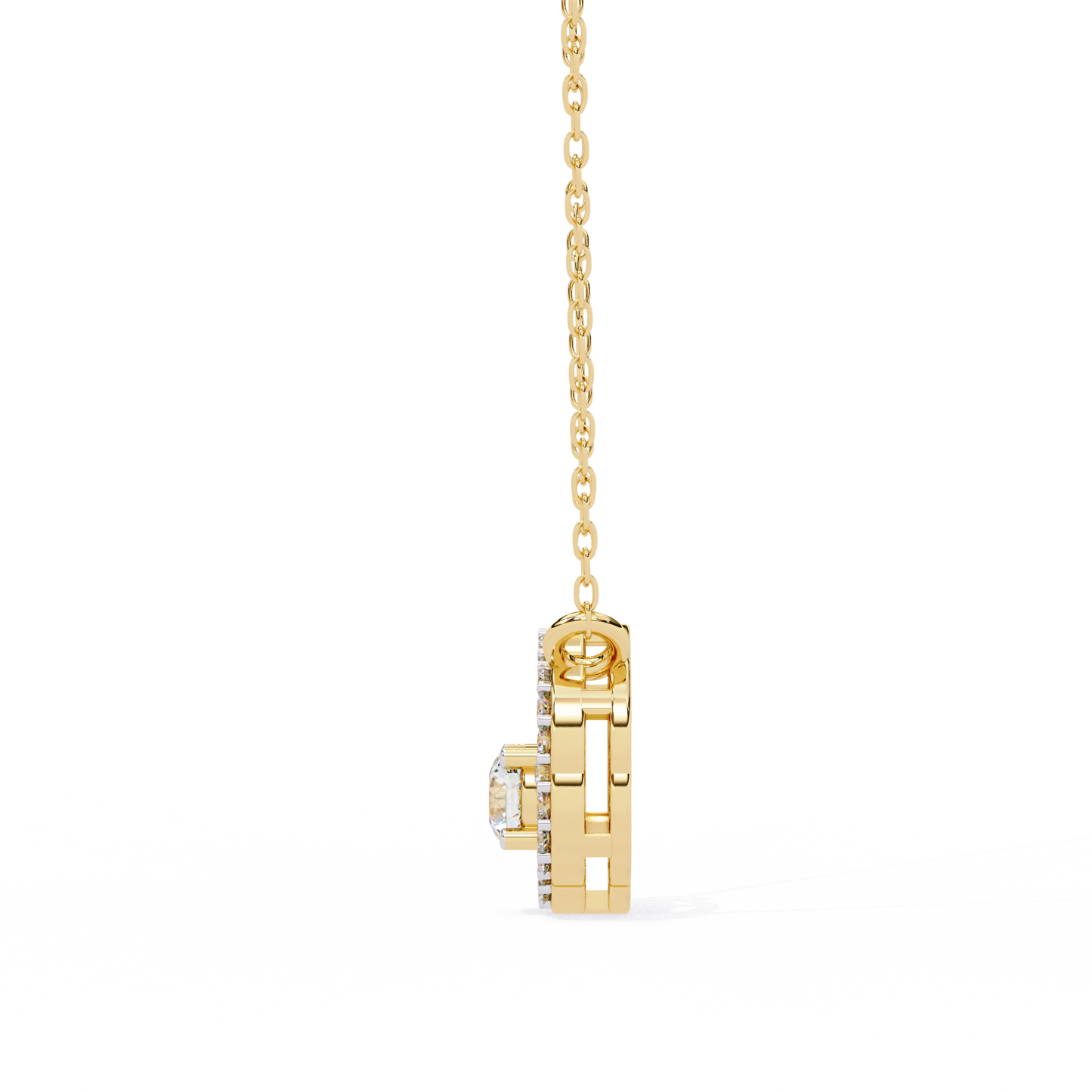 0.30CT Floral Lab Grown Diamond Pendant Necklace in Gold
