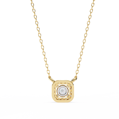 0.30CTRound Halo Lab Grown Diamond Pendant Necklace in Gold