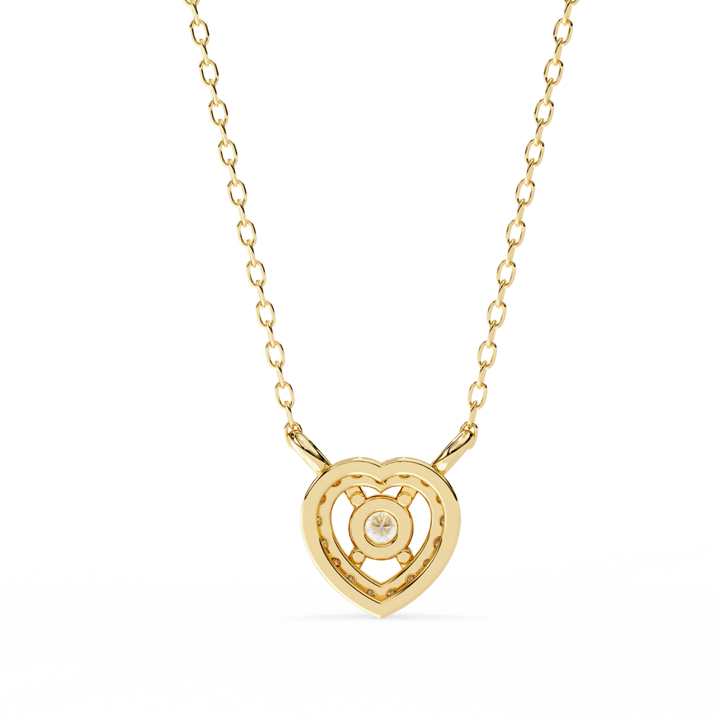 0.210ct Heart Halo Lab Grown Diamond Pendant Necklace Gift