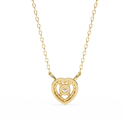 0.210ct Heart Halo Lab Grown Diamond Pendant Necklace Gift