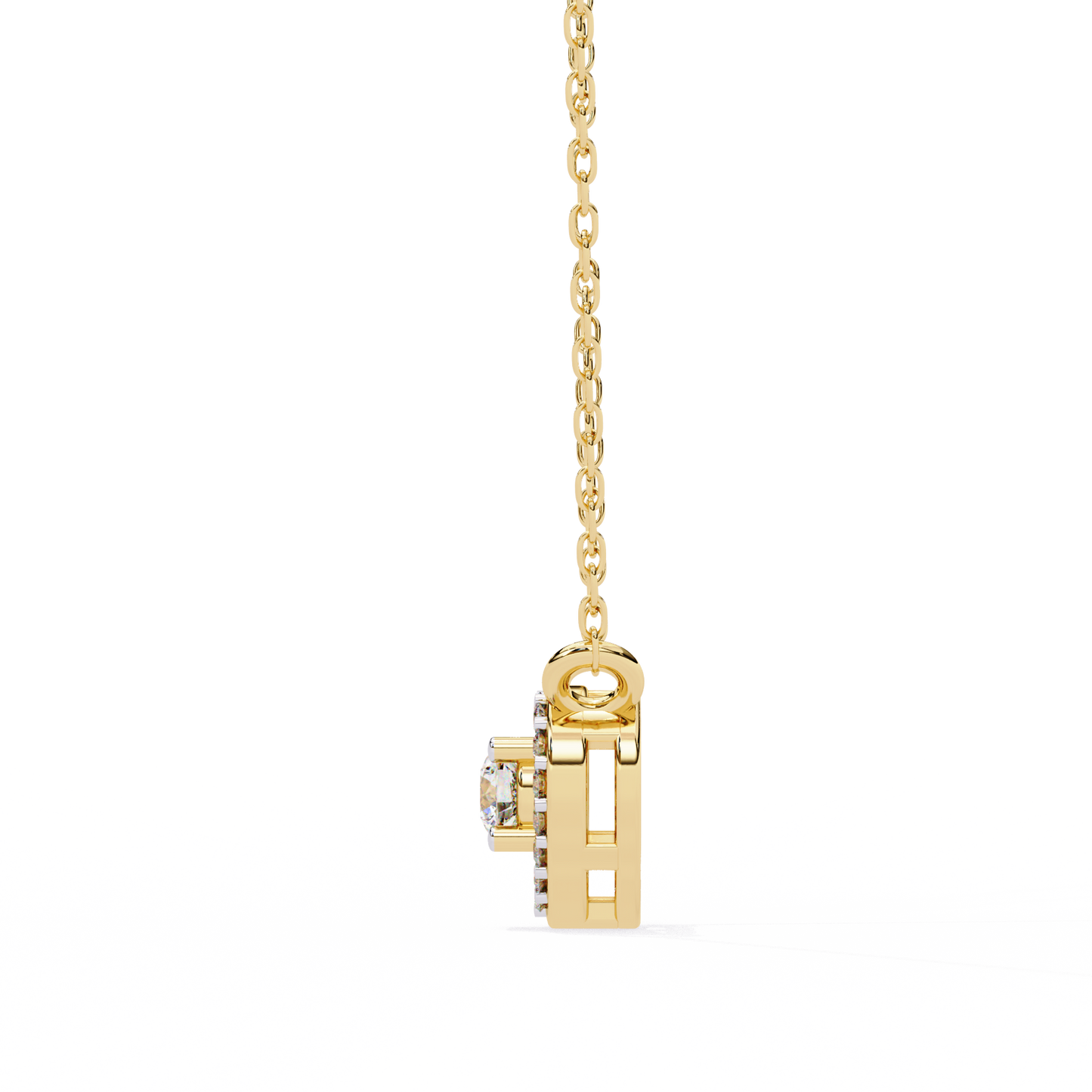 0.210ct Heart Halo Lab Grown Diamond Pendant Necklace Gift