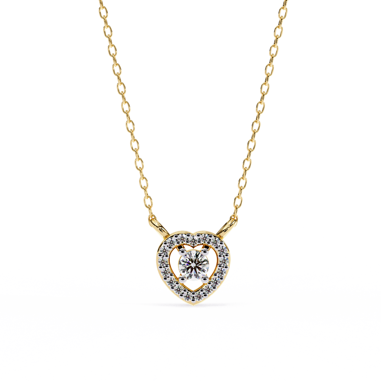 0.210ct Heart Halo Lab Grown Diamond Pendant Necklace Gift
