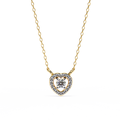 0.210ct Heart Halo Lab Grown Diamond Pendant Necklace Gift