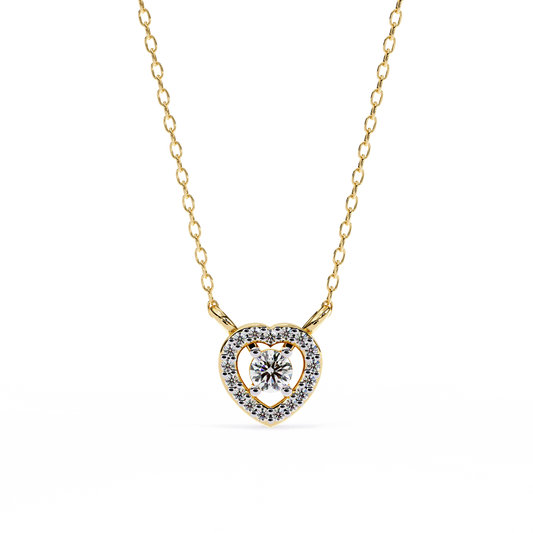 0.210ct Heart Halo Lab Grown Diamond Pendant Necklace Gift