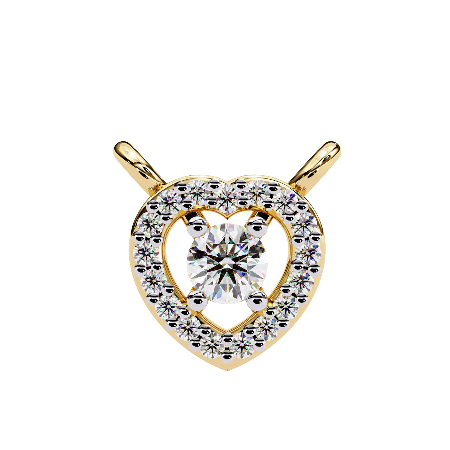0.210ct Heart Halo Lab Grown Diamond Pendant Necklace Gift