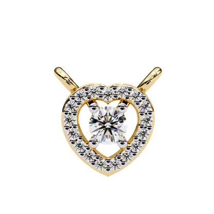 0.210ct Heart Halo Lab Grown Diamond Pendant Necklace Gift