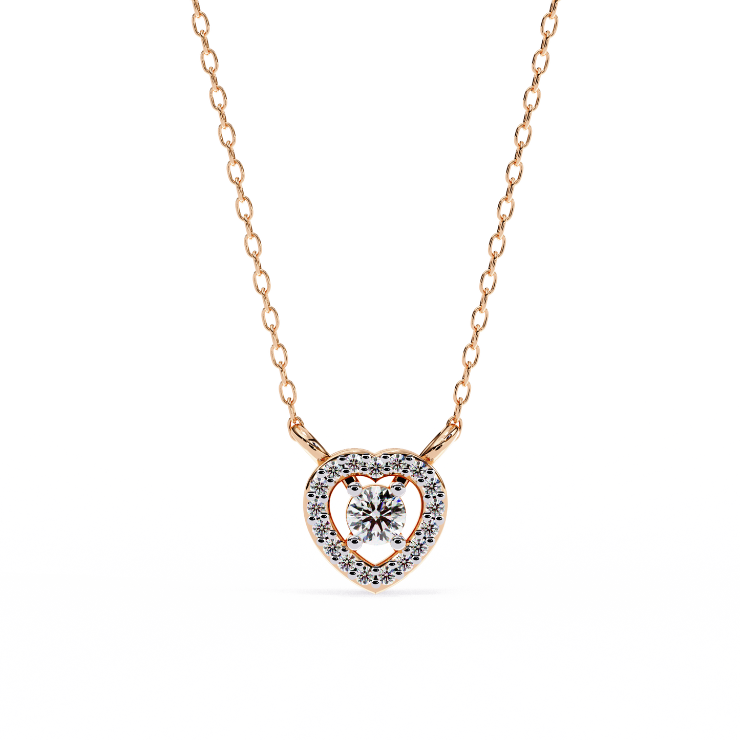 0.210ct Heart Halo Lab Grown Diamond Pendant Necklace Gift