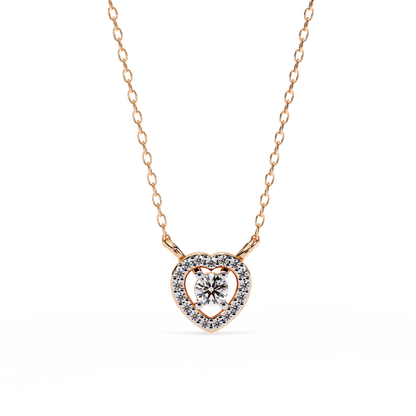 0.210ct Heart Halo Lab Grown Diamond Pendant Necklace Gift