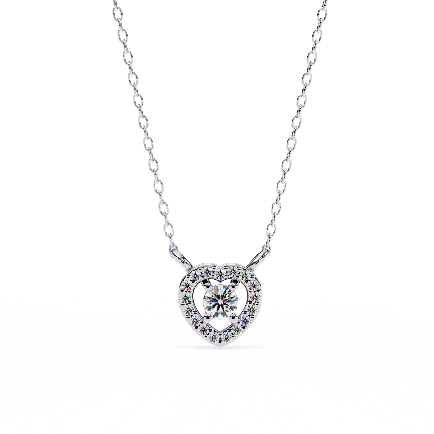 0.210ct Heart Halo Lab Grown Diamond Pendant Necklace Gift