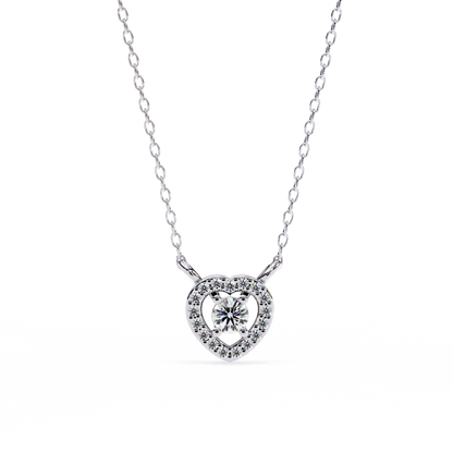 0.210ct Heart Halo Lab Grown Diamond Pendant Necklace Gift